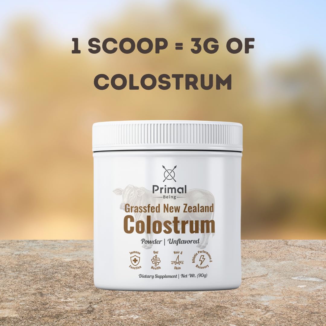 Primal Being Grassfed Beef Colostrum - Supports Immune Function, Gut Health, Hair - Maple Wellness Supplements