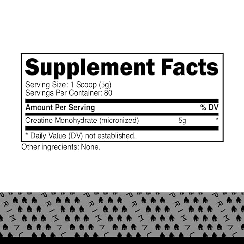 Primal Creatine Monohydrate Powder (400 Grams) | Unflavored Micronized Creatine - Maple Wellness Supplements