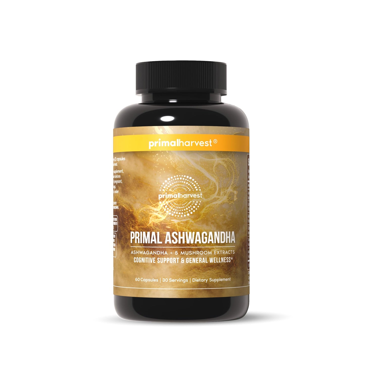Primal Harvest Ashwagandha Supplement with 5 Mushroom Extracts: Lion’s Mane, Reishi, Cordyceps, Turkey Tail & Maitake for Immune Support & Cognitive Health - Maple Wellness Supplements