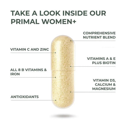 Primal Harvest Multivitamin for Women Vitamin A, Vitamin C, Vitamin D and E, Vitamin B12, B6, Biotin, Zinc Supplements - Maple Wellness Supplements