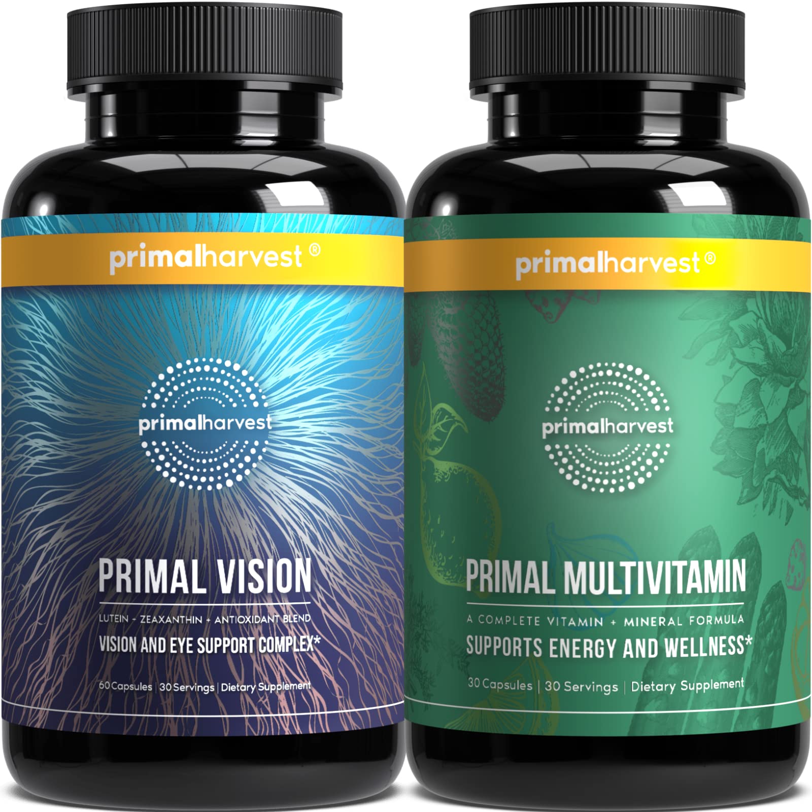 Primal Harvest Multivitamin & Primal Vision – Complete Support for Daily Wellness & Eye Health with Essential Vitamins & Nutrients - Maple Wellness Supplements