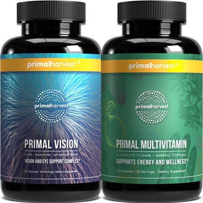 Primal Harvest Multivitamin & Primal Vision – Complete Support for Daily Wellness & Eye Health with Essential Vitamins & Nutrients - Maple Wellness Supplements