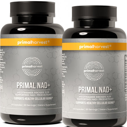 Primal Harvest NAD+ Supplement: Nicotinamide Riboside, Trans-Resveratrol, Betaine, CoQ10, NAD Supplements for Cellular Health, Energy, and Mitochondrial Support - Maple Wellness Supplements
