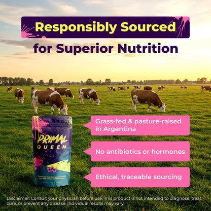 Primal Queen Female-Optimized Beef Organ Superfood Supplement (Beef Liver, Kidney, Heart, & 3 More) - 100% Grass Fed, Pasture Raised - 3rd Party & Clinically Tested - Maple Wellness Supplements