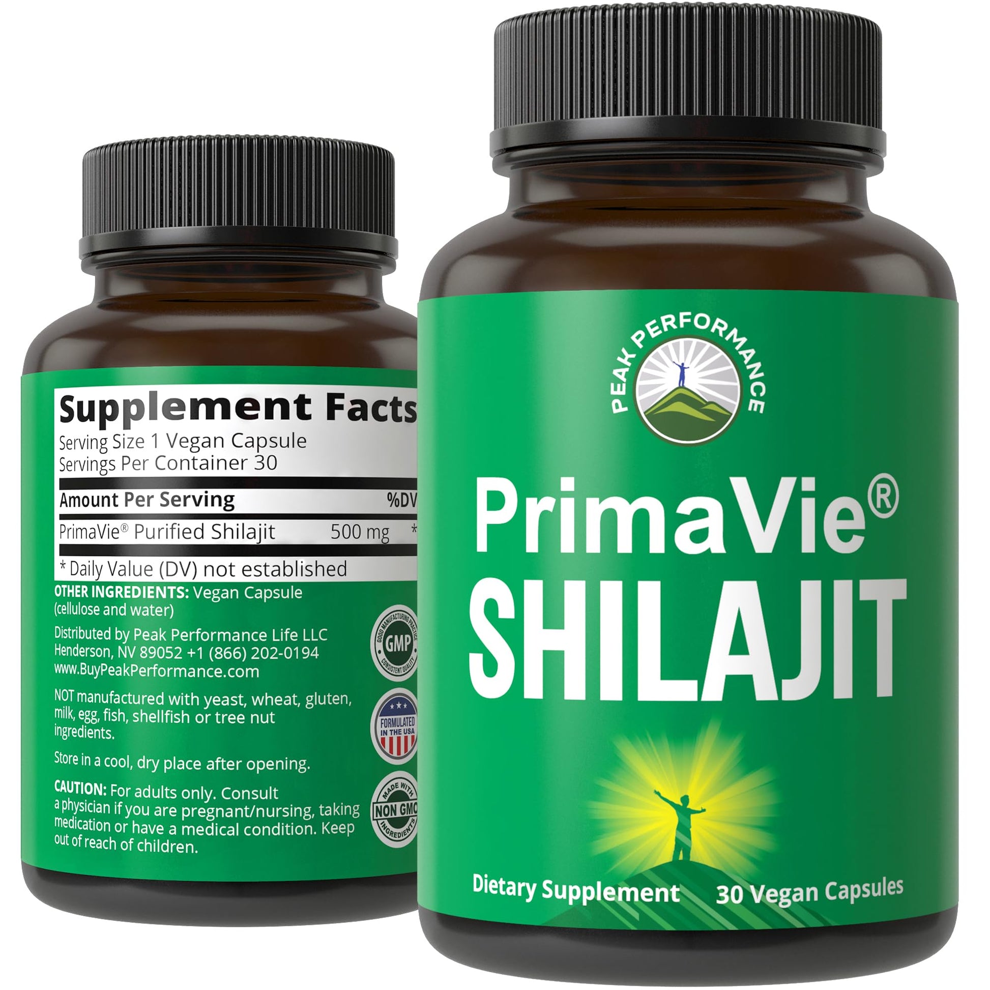 PrimaVie Purified Shilajit Capsules Made with Pure Shilajit Powder. Clinically Tested Natural Supplement with 40+ Trace Minerals, Fulvic Acid. Tablets Support Mitochondria + Brain Function - Maple Wellness Supplements