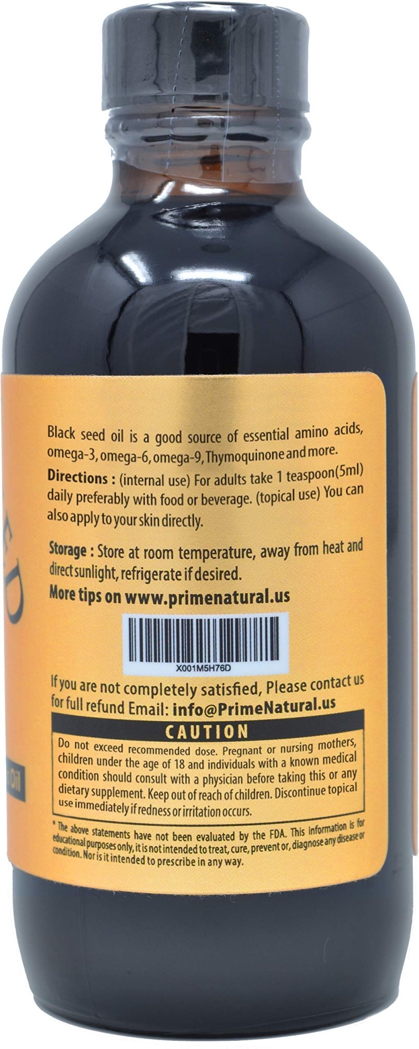 Prime Natural Organic Black Seed Oil 4oz - Cold Pressed Unrefined High Thymoquinone 1.7% USDA Certified - Turkish Origin Potent Nigella Sativa Liquid - Maple Wellness Supplements