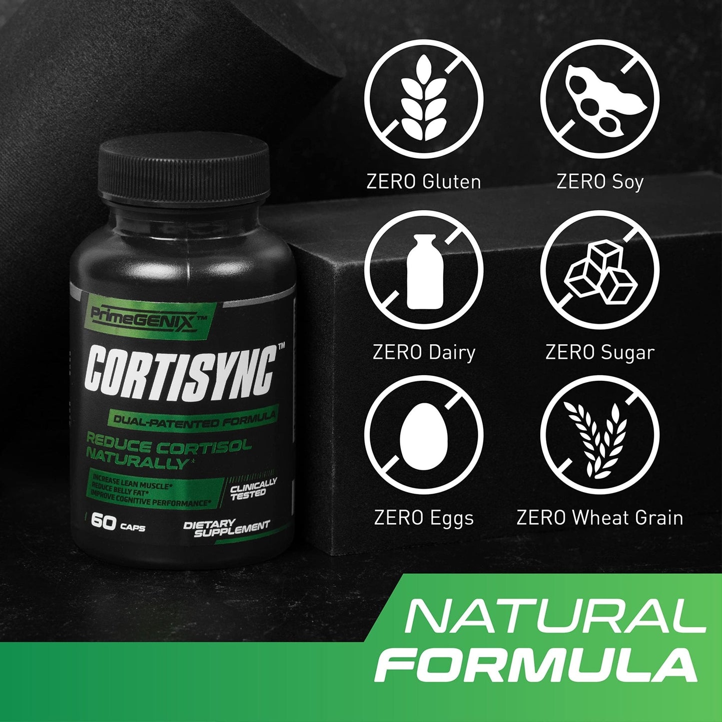 PrimeGENIX CortiSync | Reduce Cortisol | Increase Energy | Improve Focus | Organic - Maple Wellness Supplements