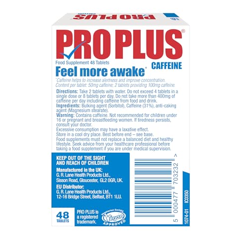 PRO PLUS 48 tablets - Caffeine Tablets - Sugar Free - Maple Wellness Supplements