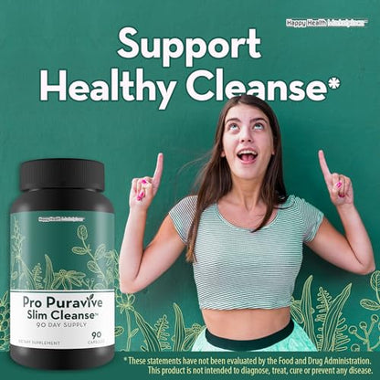 Pro Puravive Slim Cleanse - 90 Day Supply - Our Best Gentle Full Body Detox Cleanse - Maple Wellness Supplements