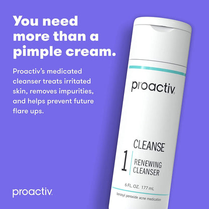 Proactiv Acne Cleanser - Benzoyl Peroxide Face Wash and Acne Treatment - Daily Facial Cleanser and Hyularonic Acid - Maple Wellness Supplements