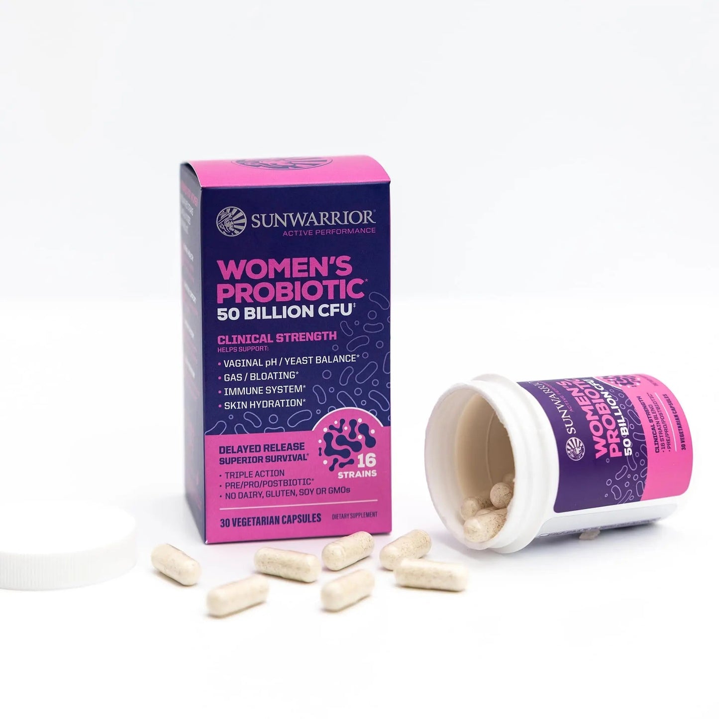 Probiotic for Gut Health 50 Billion CFU Probiotics Supplement Capsules 16 Strains Prebiotics, Postbiotics for Women Gut Immune Colon Health Energy Endurance Support Soy-Free Non-GMO 30 Capsule Serving - Maple Wellness Supplements
