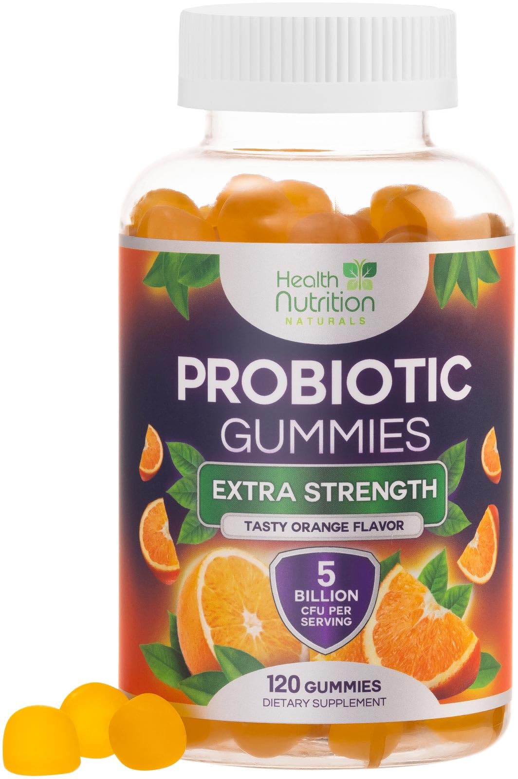 Probiotic Gummies - Advanced Multi-Strain Probiotic Formula - Gut & Digestive Health Support Gummy - Bacillus Coagulans 5 Billion CFU Per Serving, Daily Acidophilus Probiotics Supplement - 120 Gummies - Maple Wellness Supplements