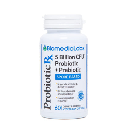 Probiotic Rx: 5 Billion CFU – Probiotic + Prebiotic - Spore-Based – 60-Day Supply - SBO - Supports Immune & Gut Health - Soil-Based Organisms - No Refrigeration Required - Maple Wellness Supplements