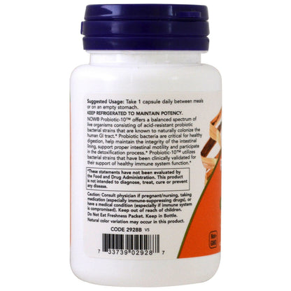 Probiotic10 50 Billion - Now Foods - 50 - VegCap -(Pack of 2) - Maple Wellness Supplements