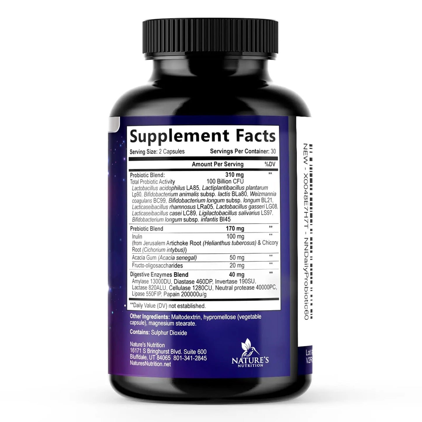 Probiotics 100 Billion CFU Per Serving - 10 Probiotic Strains & Prebiotics - Digestive Gut Health, Immune Support & Occasional Constipation, Gas & Bloating - Daily Supplement For Adults - 60 Capsules - Maple Wellness Supplements