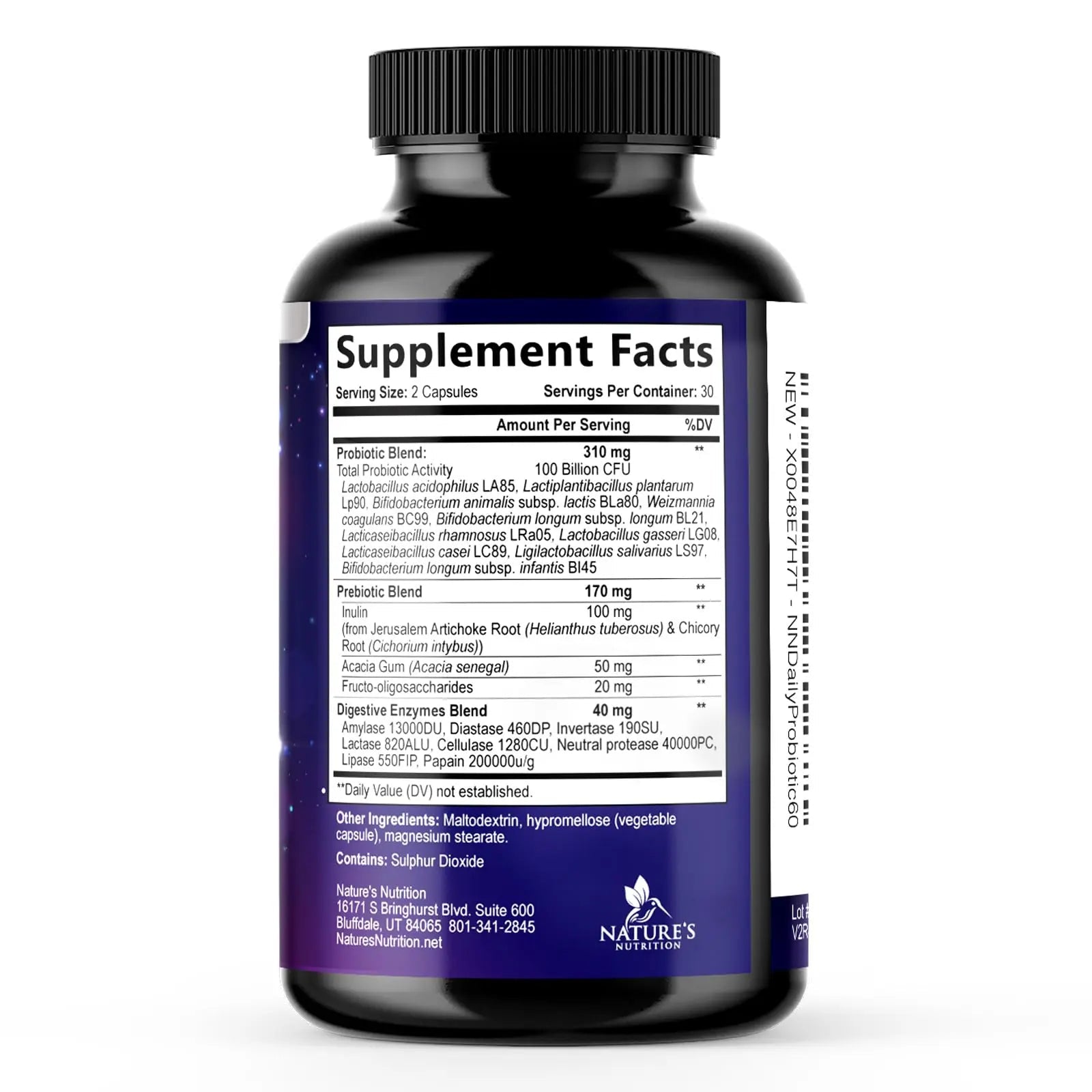Probiotics 100 Billion CFU Per Serving - 10 Probiotic Strains & Prebiotics - Digestive Gut Health, Immune Support & Occasional Constipation, Gas & Bloating - Daily Supplement For Adults - 60 Capsules - Maple Wellness Supplements