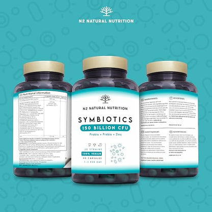 Probiotics 150 Billion CFU - 20 Strains with Prebiotics & Zinc. Highest Concentration - Maple Wellness Supplements