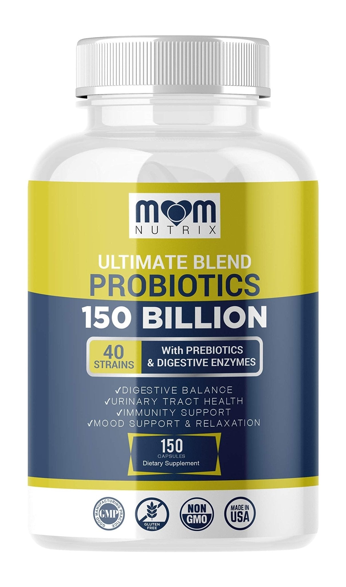 Probiotics 150 Billion CFU - 40 Strain Probiotics for Women, Men and Adults - Shelf Stable Probiotic with Organic Prebiotic - Acidophilus Probiotic - Maple Wellness Supplements