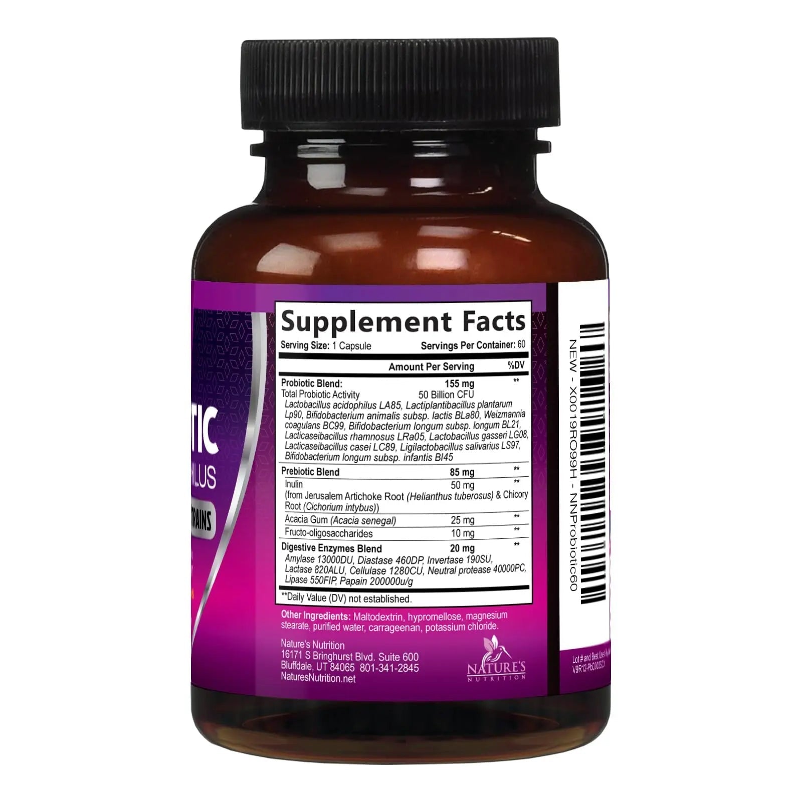 Probiotics 50 Billion CFU per Serving - 10 Strains + Prebiotics - Digestive Health, Gut & Immune Support - Supports Occasional Constipation, Gas & Bloating for Women & Men Shelf Stable - 60 Capsules - Maple Wellness Supplements