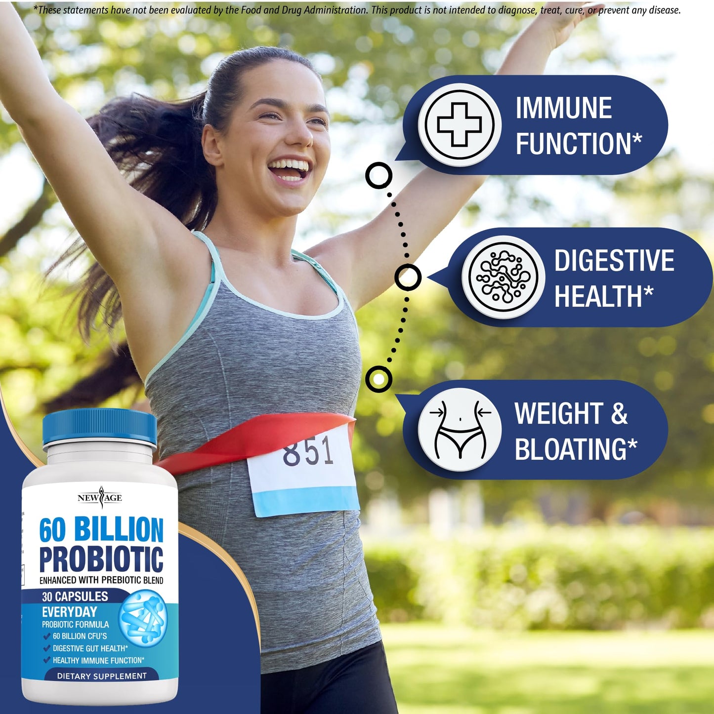 Probiotics 60 Billion CFU with Prebiotic Formula - Probiotics for Women and Men and Adults, 100% Natural Digestive Enzymes, - Maple Wellness Supplements