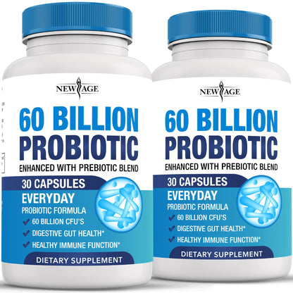 Probiotics 60 Billion CFU with Prebiotic Formula - Probiotics for Women and Men and Adults, 100% Natural Digestive Enzymes, - Maple Wellness Supplements