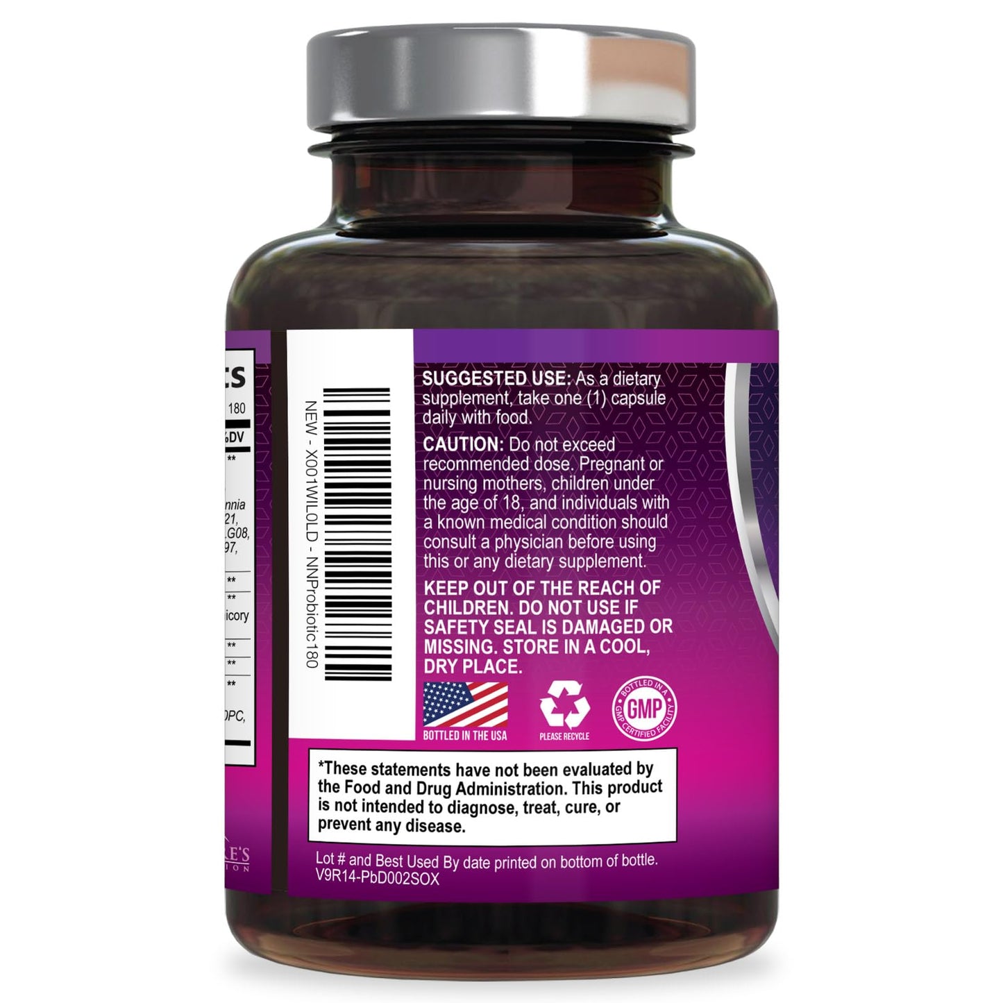 Probiotics for Digestive Gut Health - 50 Billion CFU Per Capsule, 10 Premium Strains & Prebiotics - Best Probiotics for Women & Men, Occasional Constipation, Gas, Immune Health Support - 180 Capsules - Maple Wellness Supplements