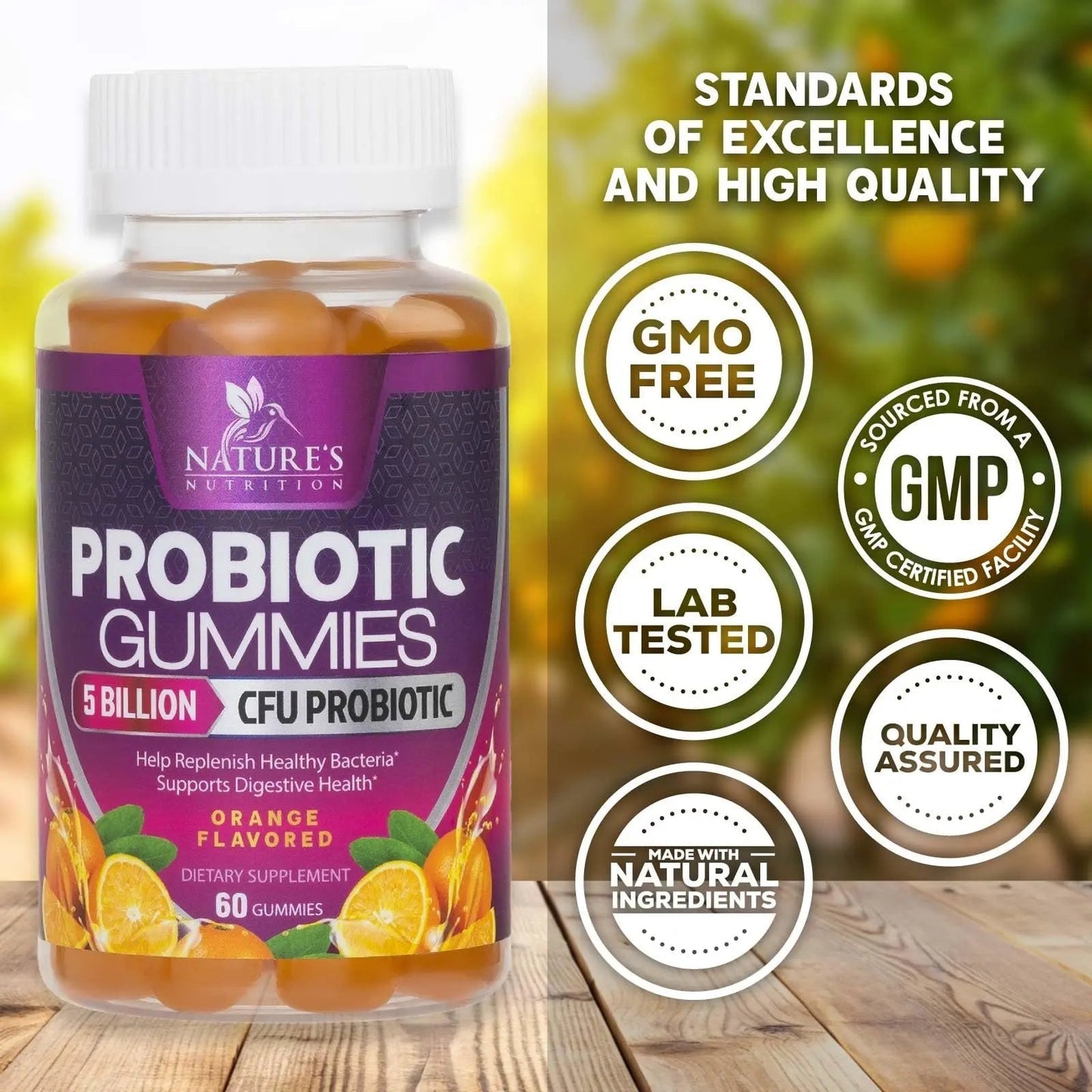 Probiotics for Digestive Health Gummies 5 Billion CFU - 6 Unique Strains for Daily Immune Support & Gut Health, Constipation, Gas & Bloating - Best Probiotic Supplement for Women & Men - 60 Gummies - Maple Wellness Supplements