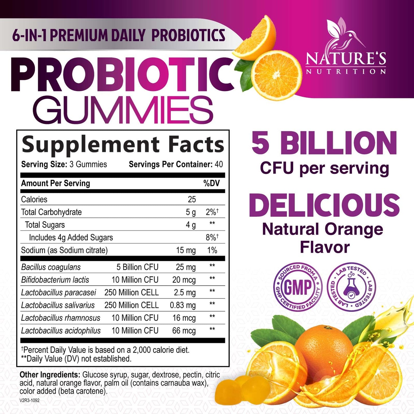 Probiotics for Digestive Health Gummies - 6 Unique Strains for Daily Immune Support & Gut Health, Supports Constipation, Gas & Bloating - Best Probiotic Supplement - Maple Wellness Supplements