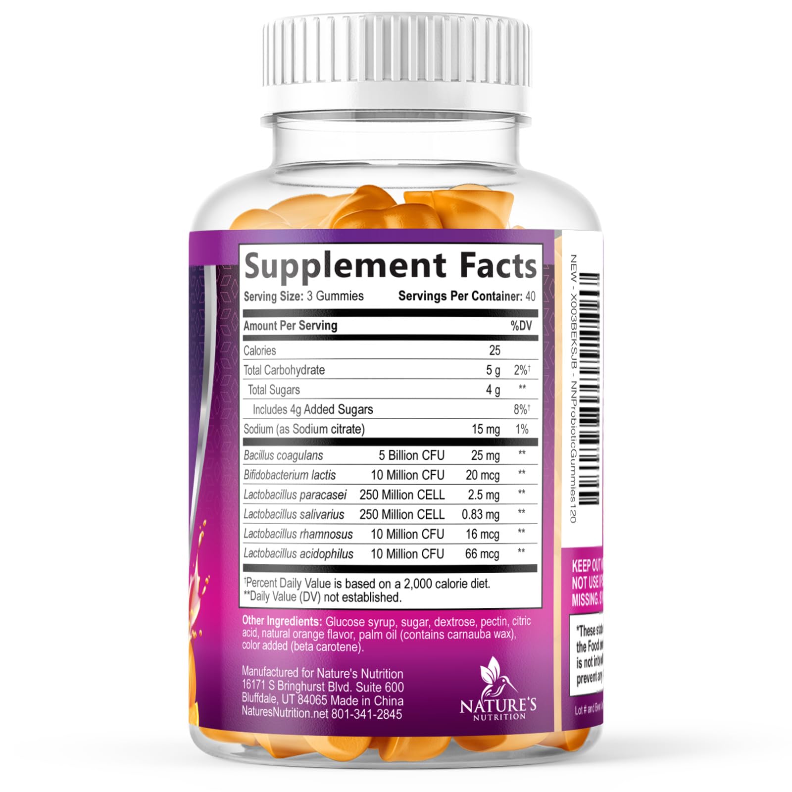 Probiotics for Digestive Health Gummies - 6 Unique Strains for Daily Immune Support & Gut Health, Supports Constipation, Gas & Bloating - Best Probiotic Supplement - Maple Wellness Supplements