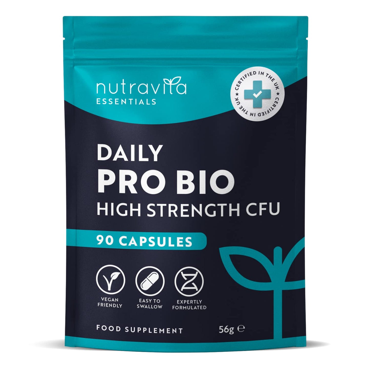 Probiotics for Gut Health - 90 Vegan Capsules (Not Tablets) for Bloating Relief - Maple Wellness Supplements
