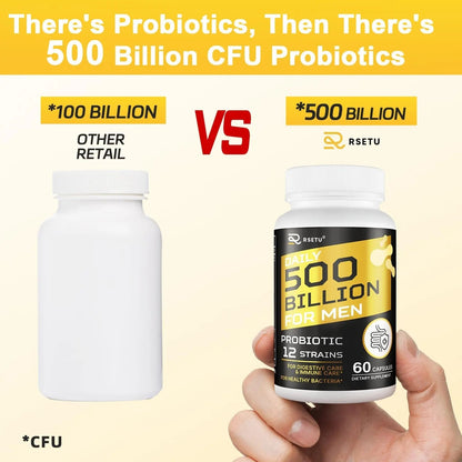 Probiotics for Men, 500 Billion CFUs & 12 Strains Mens Probiotic with Turmeric Cranberry, Goji, Gut Health for Men, for Digestive Health, Gut, Bloating & Gas, Immune, Energy Support, 120-Day Supply - Maple Wellness Supplements