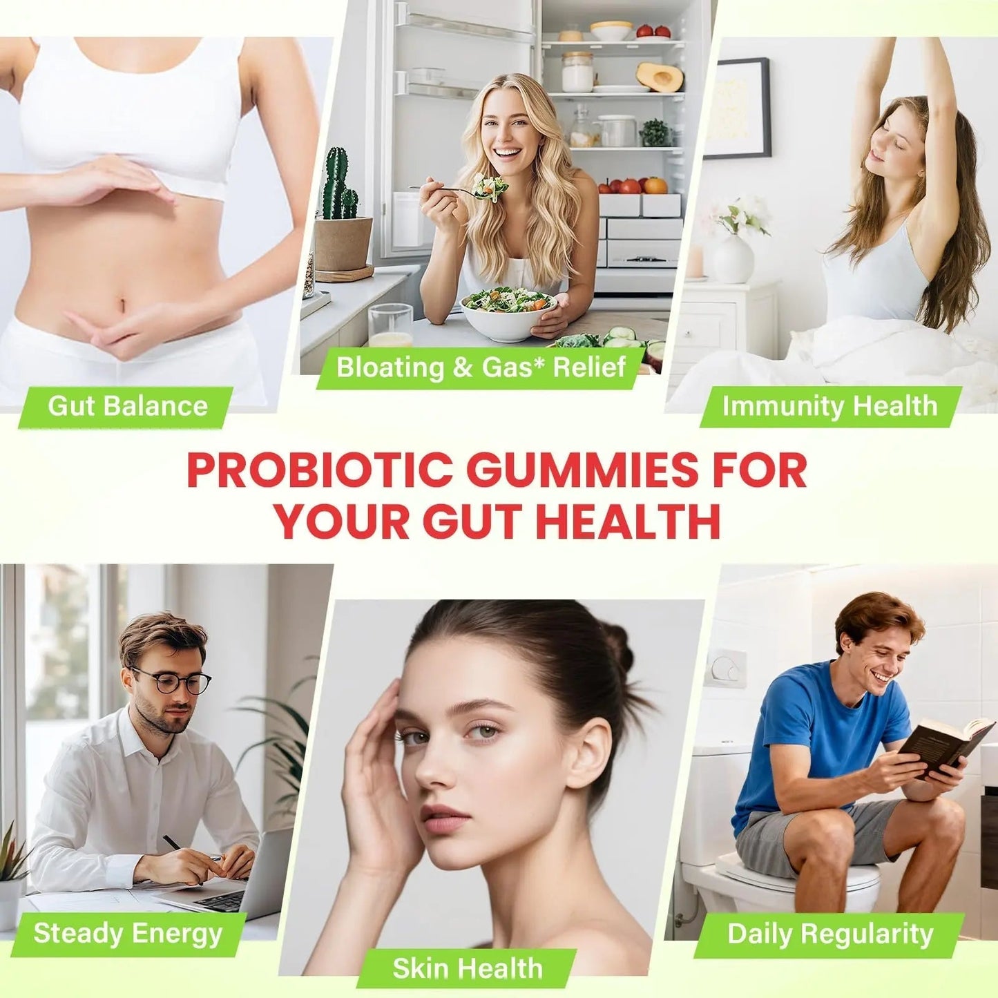 Probiotics for Women and Men, with 15 Prebiotics, 16 Digestive Enzymes & Postbiotics - Probiotics for Digestive Health & Bloating, Probiotic Gummies for Gut Health & Immunity, Sugar-Free, 60 Gummies - Maple Wellness Supplements