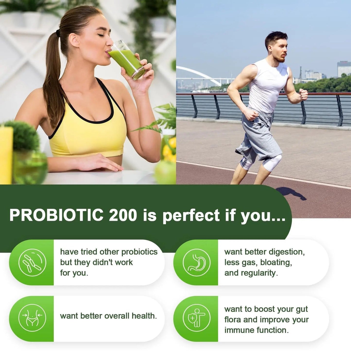 Probiotics for Women & Men, 200 Billion CFU 12 Strains with 3 Organic Prebiotics and Probiotics for Digestive Health Gut, Immune, Bloating & Gas, Energy, Overall Health, Shelf Stable - 2 Month Supply - Maple Wellness Supplements