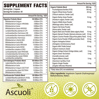 Probiotics for Women & Men - 300 Billion CFU, 24 Strains + 15 Organic Herbs Prebiotics Blend, Daily Probiotic for Digestive Health, Immune, Gut, Bloating - Maple Wellness Supplements