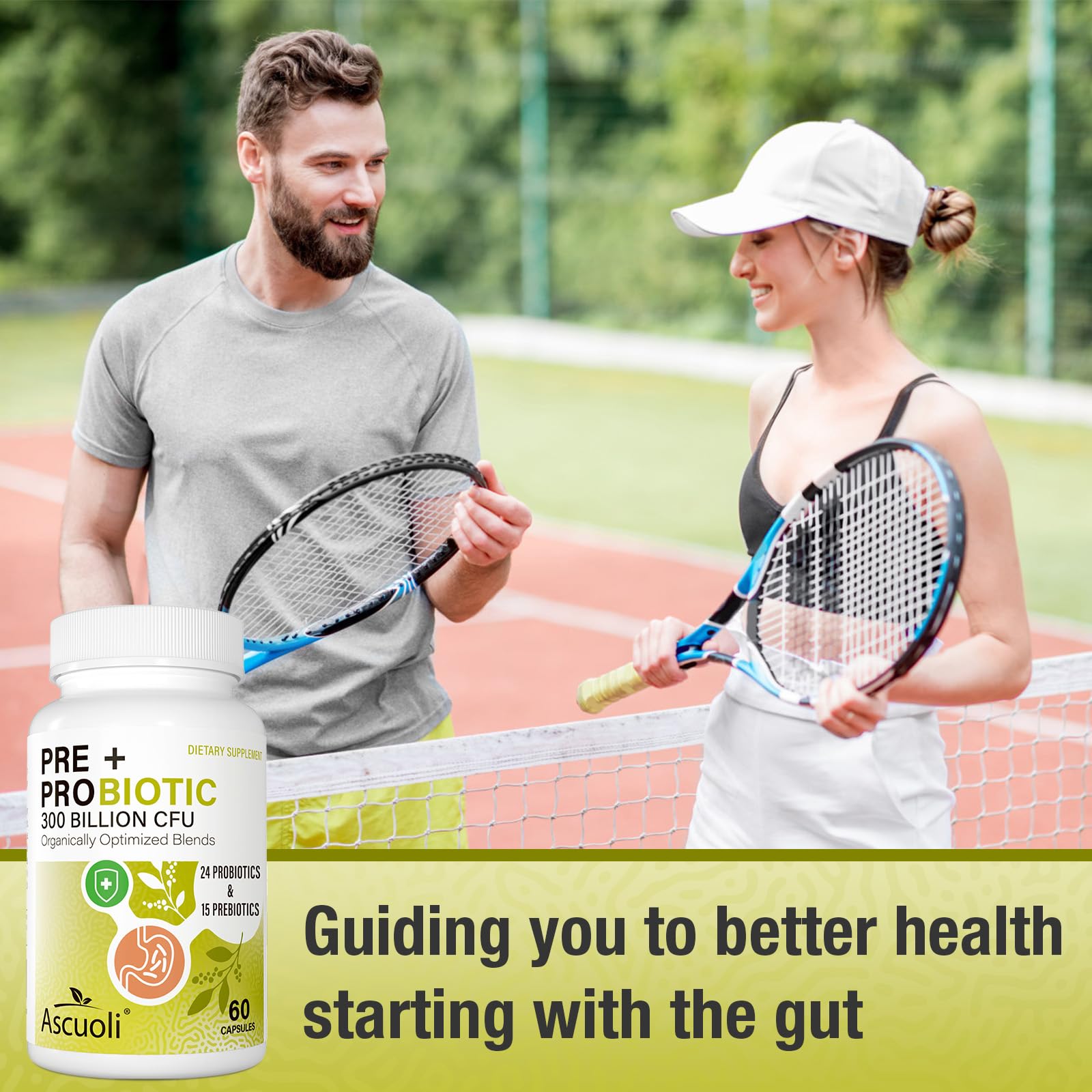 Probiotics for Women & Men - 300 Billion CFU, 24 Strains + 15 Organic Herbs Prebiotics Blend, Daily Probiotic for Digestive Health, Immune, Gut, Bloating - Maple Wellness Supplements