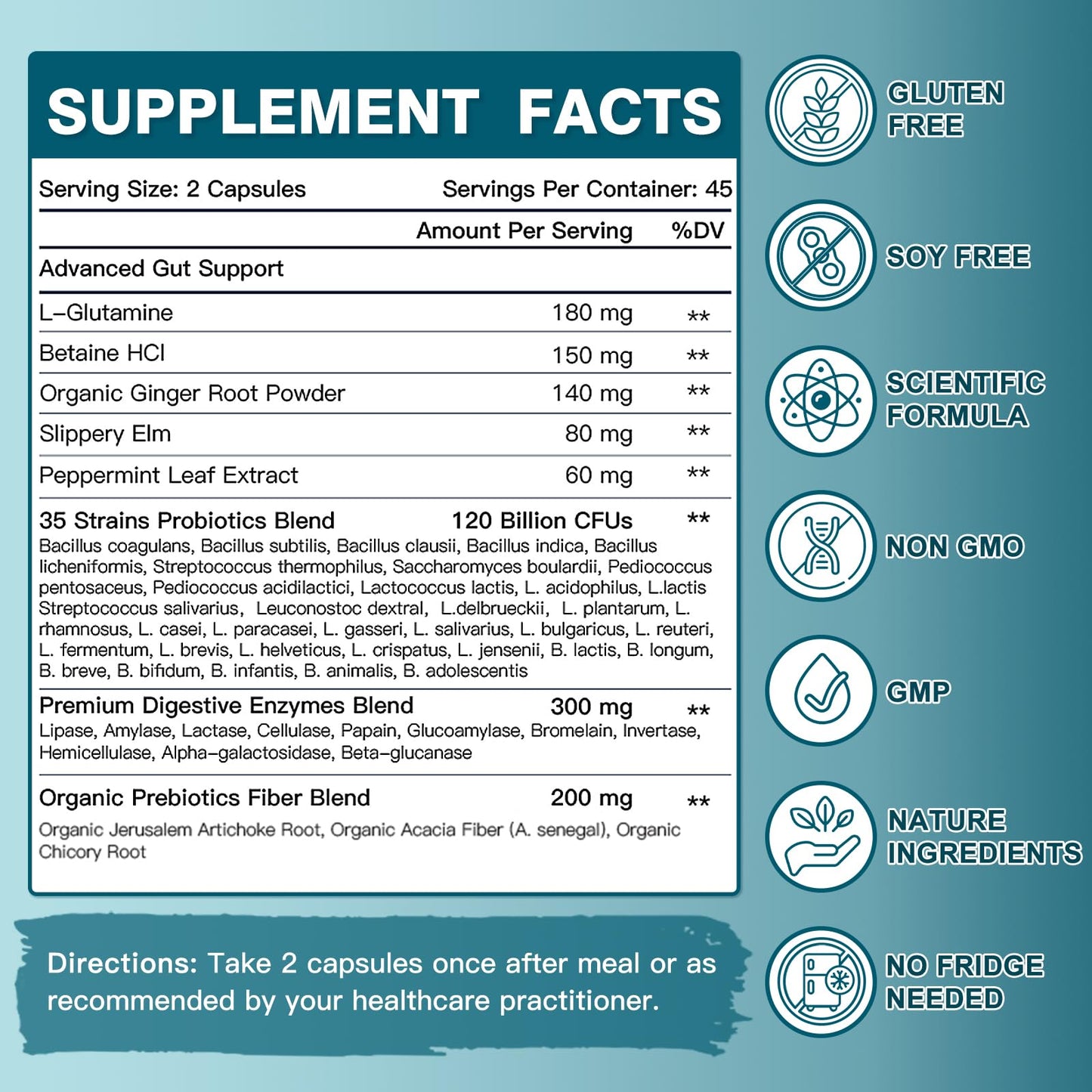 Probiotics for Women-Men Digestive Health with 120 Billion CFUs, Prebiotics and Probiotics for Women-Men, Digestive Enzymes, Nutrient Absorption, Immune Support - Maple Wellness Supplements