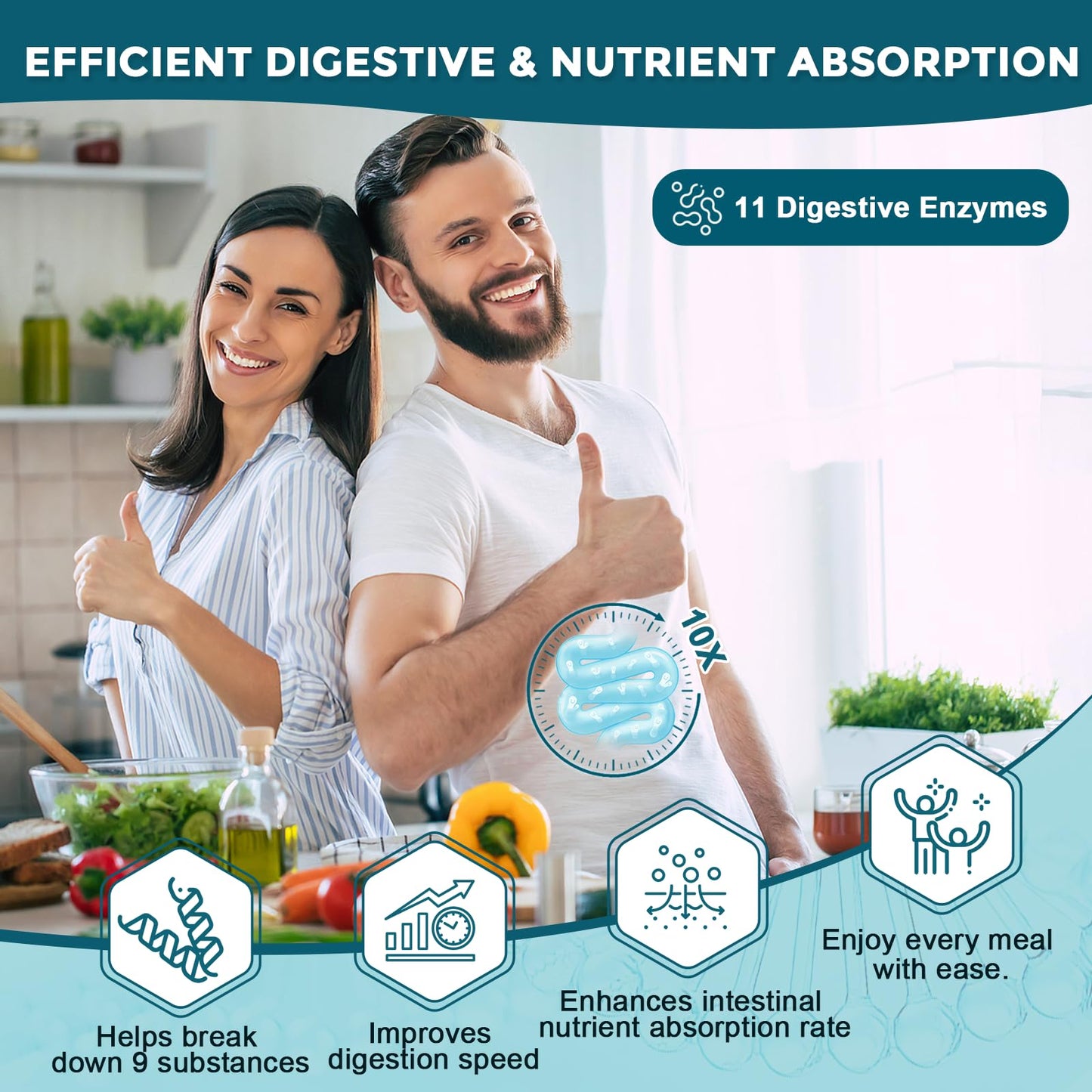 Probiotics for Women-Men Digestive Health with 120 Billion CFUs, Prebiotics and Probiotics for Women-Men, Digestive Enzymes, Nutrient Absorption, Immune Support - Maple Wellness Supplements
