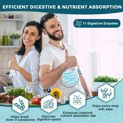 Probiotics for Women-Men Digestive Health with 120 Billion CFUs, Prebiotics and Probiotics for Women-Men, Digestive Enzymes, Nutrient Absorption, Immune Support - Maple Wellness Supplements
