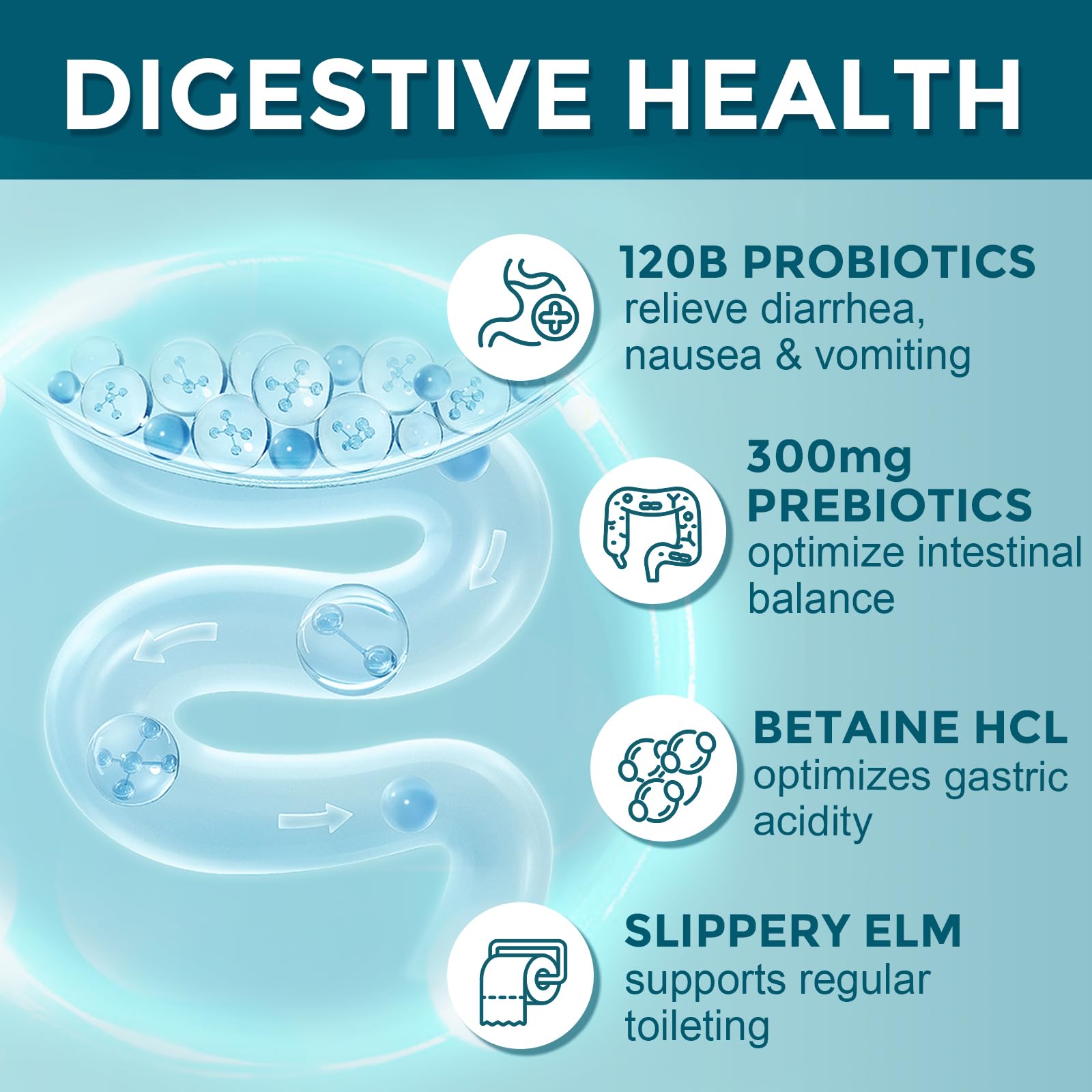 Probiotics for Women-Men Digestive Health with 120 Billion CFUs, Prebiotics and Probiotics for Women-Men, Digestive Enzymes, Nutrient Absorption, Immune Support - Maple Wellness Supplements