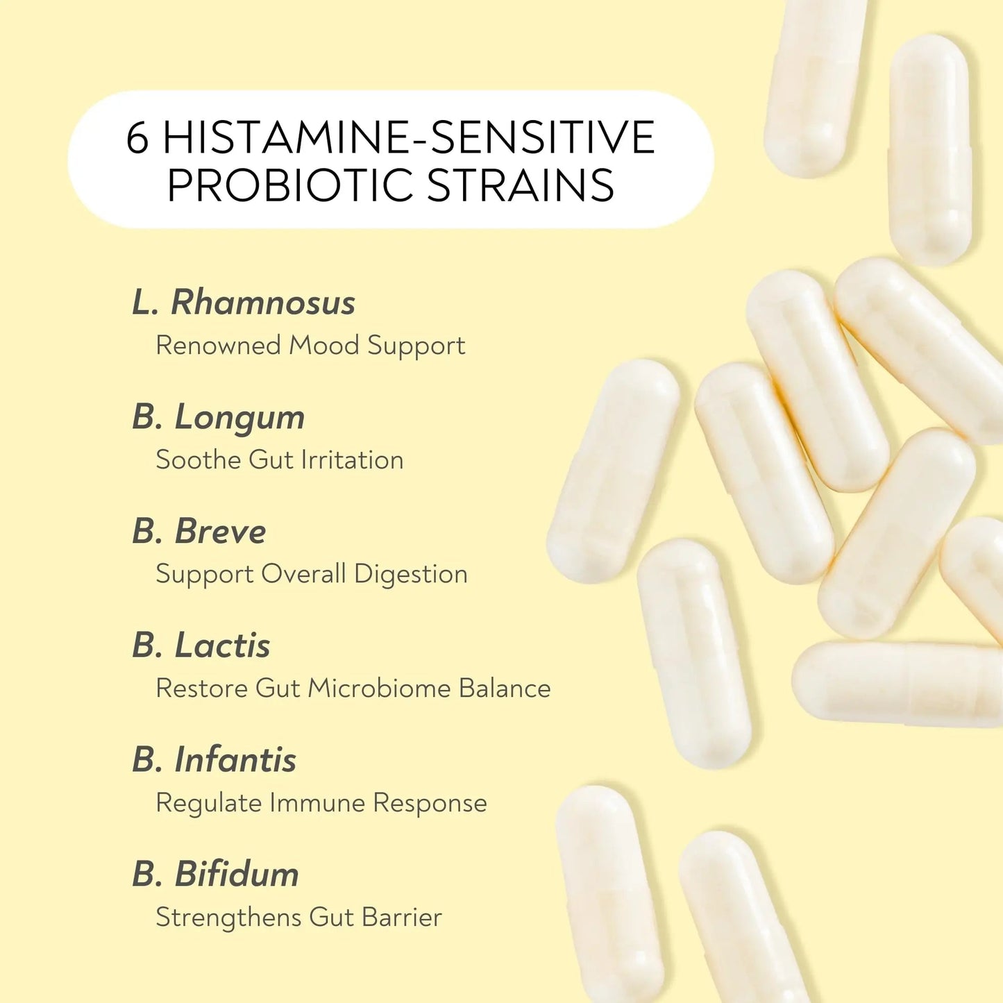 Probiotics - Mood Super Strains Probiotic - Naturally Supports Digestion & Mood - Histamine-Free Probiotics w/ L Rhamnosus GG, Shelf Stable Probiotic Supplement, 60 Day Supply, Non-GMO, VEGAN - Maple Wellness Supplements