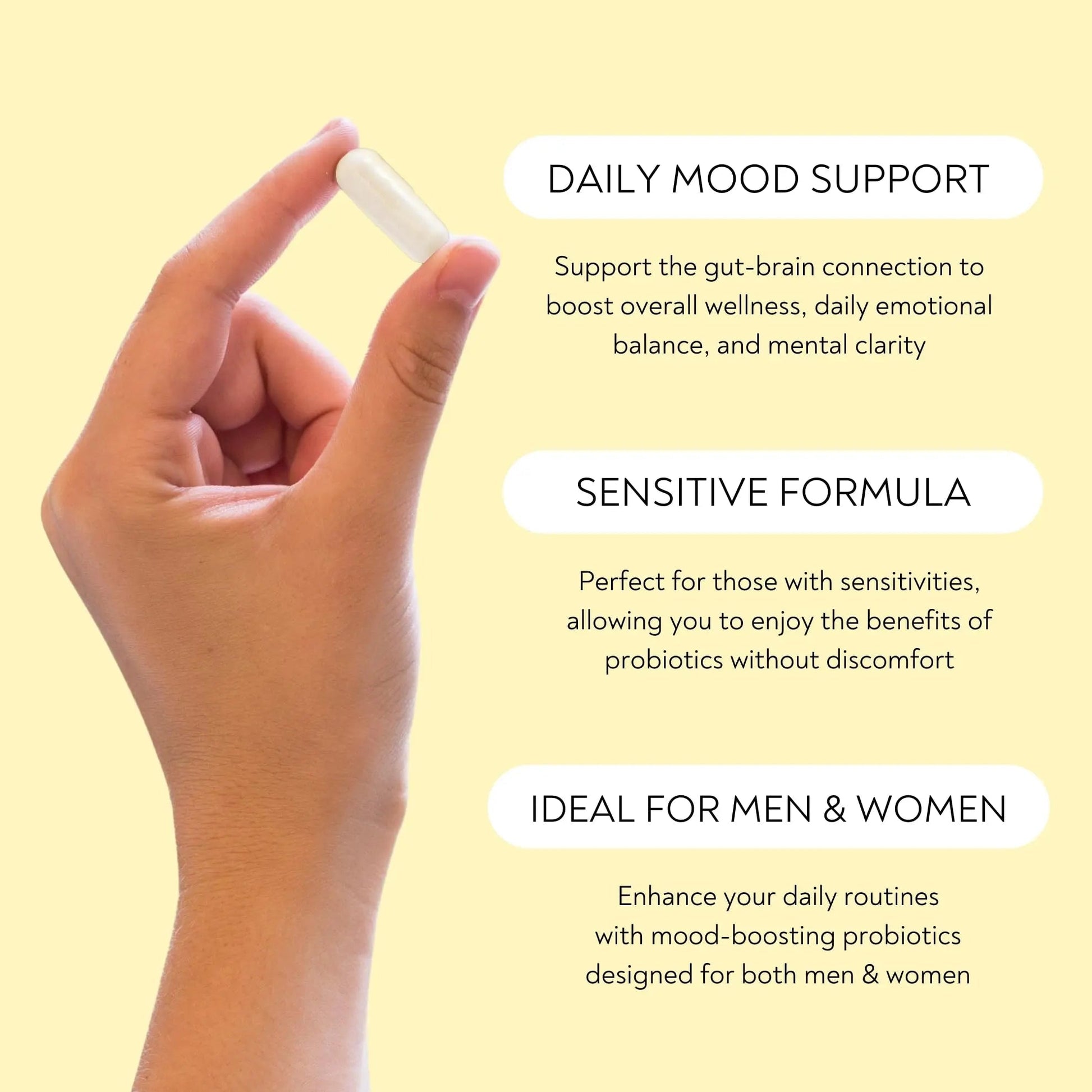 Probiotics - Mood Super Strains Probiotic - Naturally Supports Digestion & Mood - Histamine-Free Probiotics w/ L Rhamnosus GG, Shelf Stable Probiotic Supplement, 60 Day Supply, Non-GMO, VEGAN - Maple Wellness Supplements