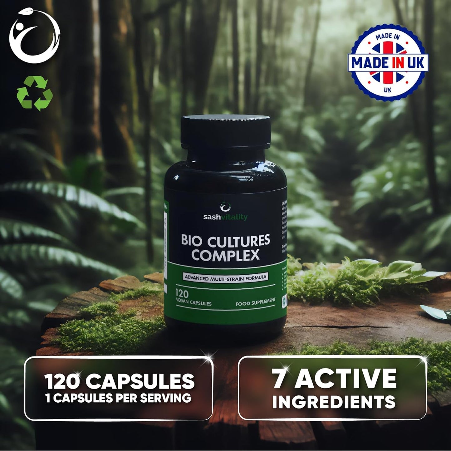 Probiotics & Prebiotics | 435 Billion CFU | Bio Cultures Complex | 120 Vegetarian Capsules for Women & Men - Lactobacillus Acidophilus, Bifidobacterium - Maple Wellness Supplements