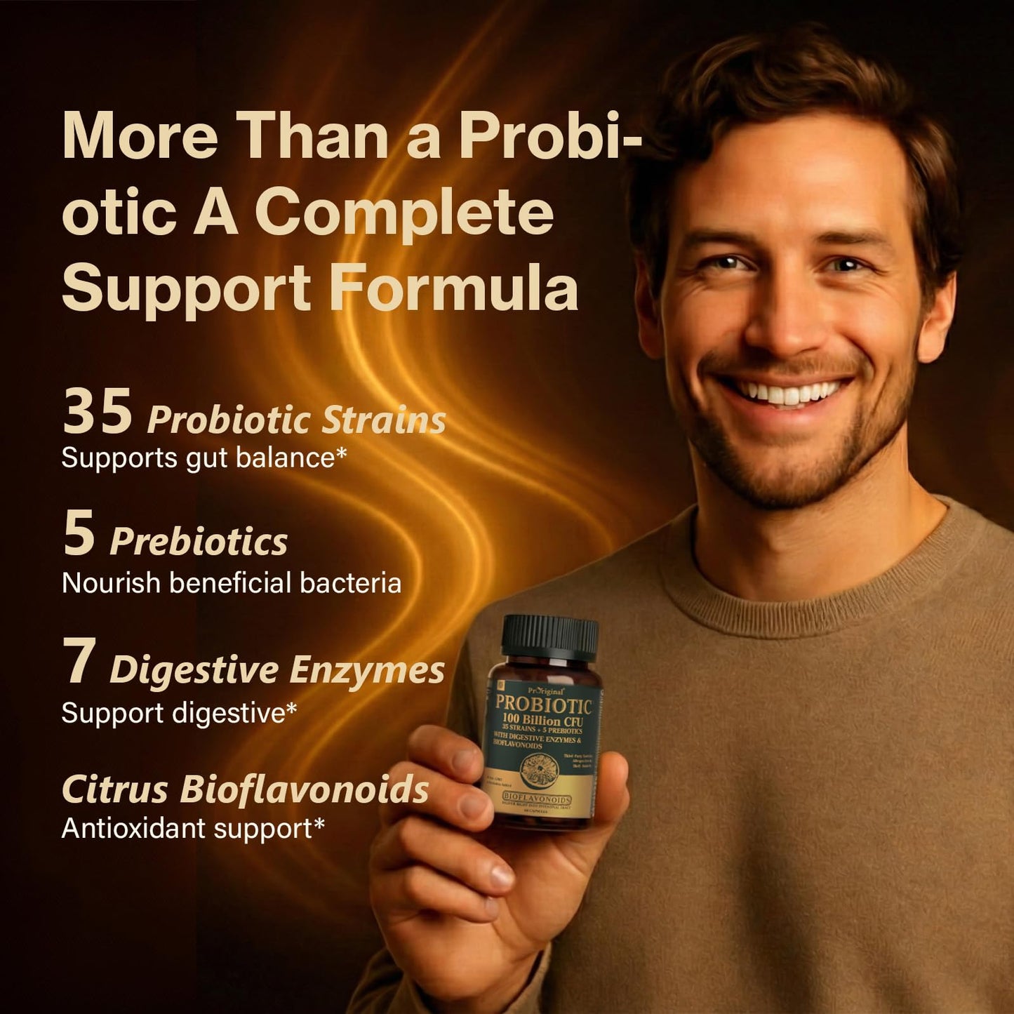 Probiotics with Prebiotics for Men and Women - 35 Strains Probiotics 100 Billion CFU for Gut & Digestive Health, Vegan Acidophilus Probiotic Supplement - Maple Wellness Supplements