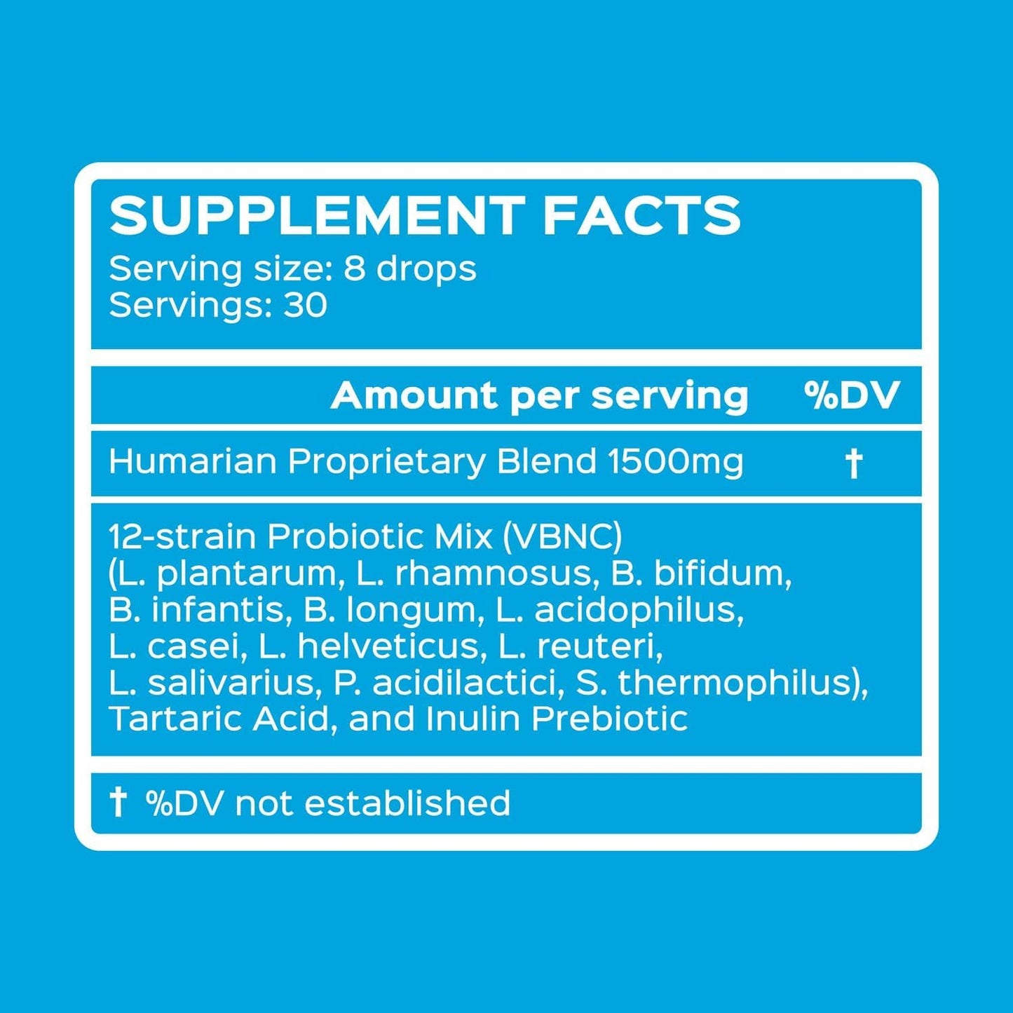 Probonix Humarian Liquid Probiotics for Adults - 12-Strain Probiotic Drops to Fortify Gut Health, Immunity and More - 30-Day Supply - Delicious Grape Flavor - Maple Wellness Supplements