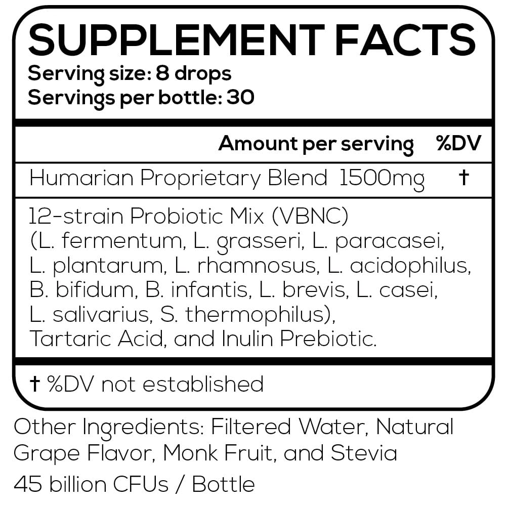 Probonix Humarian Liquid Probiotics for Women - 12-Strain Probiotic Drops to Fortify Women’s Gut Health, Vaginal Health, Immunity and Overall Wellness - Maple Wellness Supplements