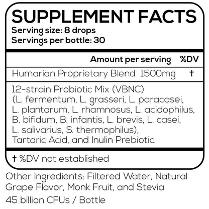 Probonix Humarian Liquid Probiotics for Women - 12-Strain Probiotic Drops to Fortify Women’s Gut Health, Vaginal Health, Immunity and Overall Wellness - Maple Wellness Supplements