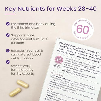 Proceive® Pregnancy Trimester 3 (28 Weeks) Pregnancy Vitamin & Mineral Supplements - Maple Wellness Supplements