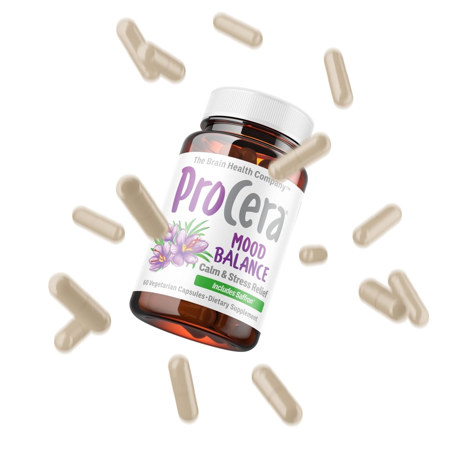 Procera Mood Support - Boost Mental Performance - Clarity - Mood Stability - Stress - Anxiousness - Mental Fatigue - Adaptogens - Saffron - Magnesium - Ashwagandha - Rhodiola - 60 Count - Maple Wellness Supplements