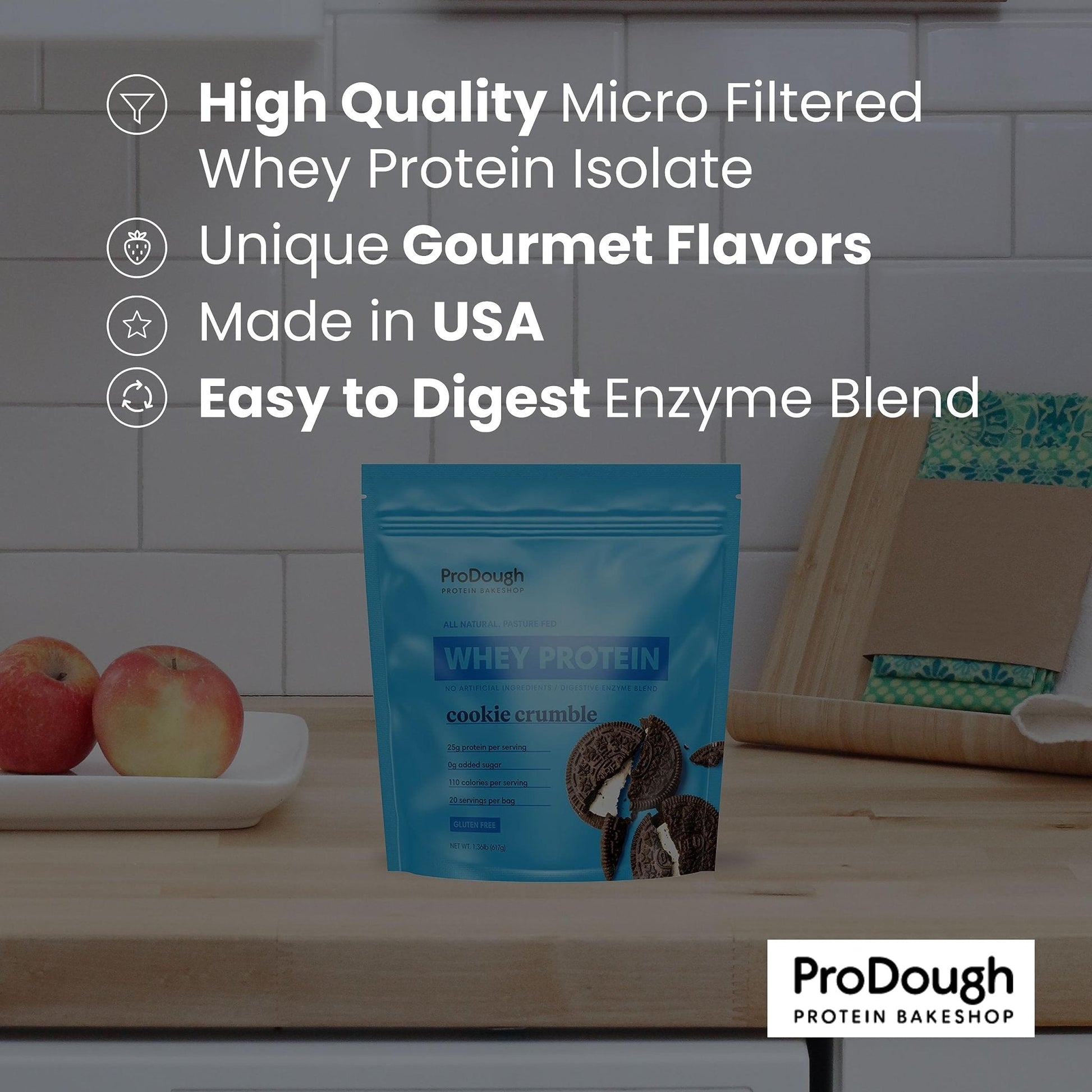 ProDough Gourmet Whey Isolate Hydrolized Protein Powder for Shake Mix- Easy Digest - Maple Wellness Supplements