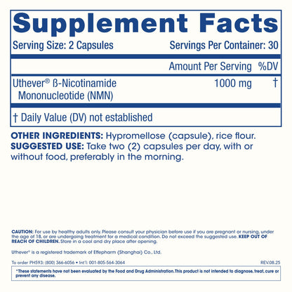 ProHealth NMN Pro 1000 (60 Capsules) Clinically Studied Uthever® NMN. NAD+ Precursor for Cellular Energy, Mitochondrial Support & Healthy Aging. - Maple Wellness Supplements